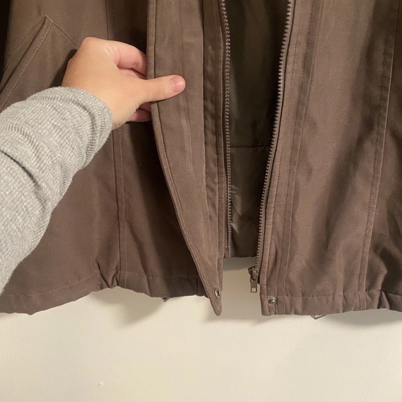 Forecaster Sport Genuine Fox Tail Fur Trim Coat MP Brown/Mauve Zip Outdoor Gorp - Picture 6 of 11